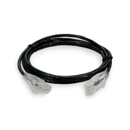 Add-On 8FT RJ-45 MALE TO RJ-45 MALE STRAIGHT SNAGLESS BLACK CAT6 SLIM UTP PVC ADD-8FSLCAT6-BK
